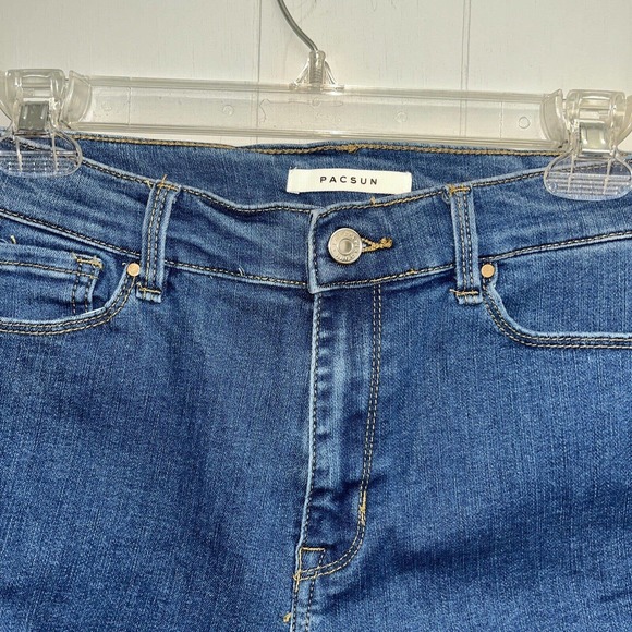 PacSun Womens Super High Rise Jegging Jeans Size 25 Stretch Denim Distressed - Picture 2 of 10